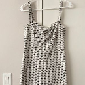 AQUA white embroidered body-con dress